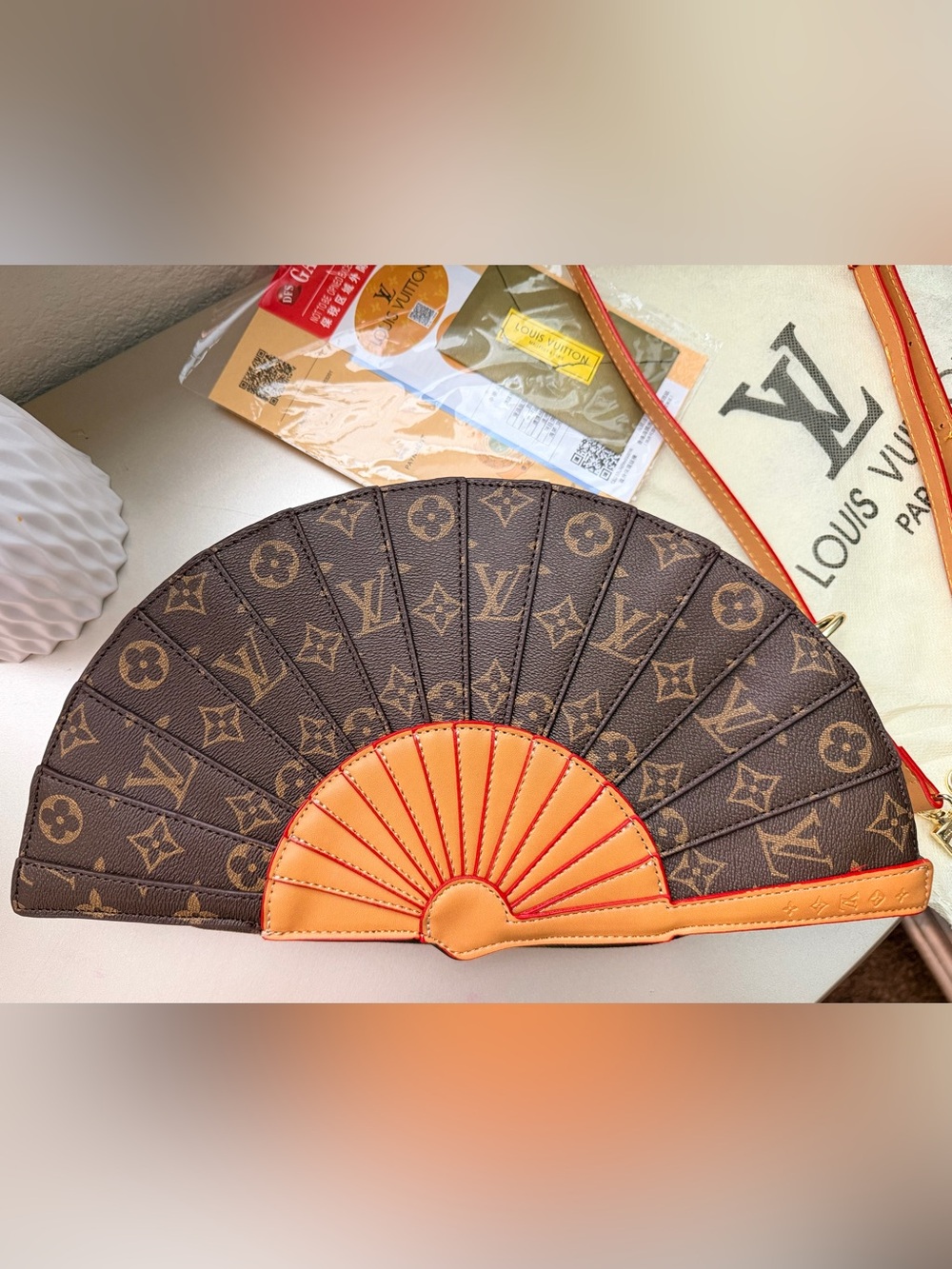 Collectors Monogram Fan Crossbody/Shoulder bag in Brown